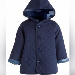 First Impressions Bay Navy Quilted Puffer Jacket, size 6-9 mos